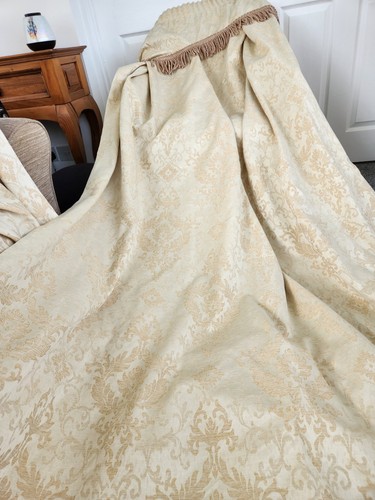 Gold damask sateen - sateen, curtains